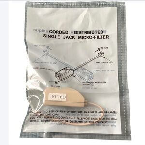NWP NWT Corning Corded Distributed Single Jack Micro-filter (model 10116D) (4x)